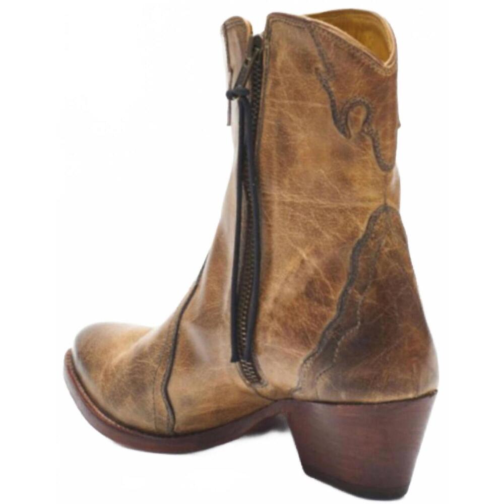 NEW FREE PEOPLE women's new frontier western boot in distressed tan - Picture 4 of 8